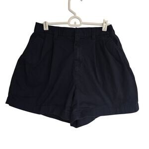 Women's Gap Navy Blue Pleated Twill Chino Shorts | Size 6 Petite